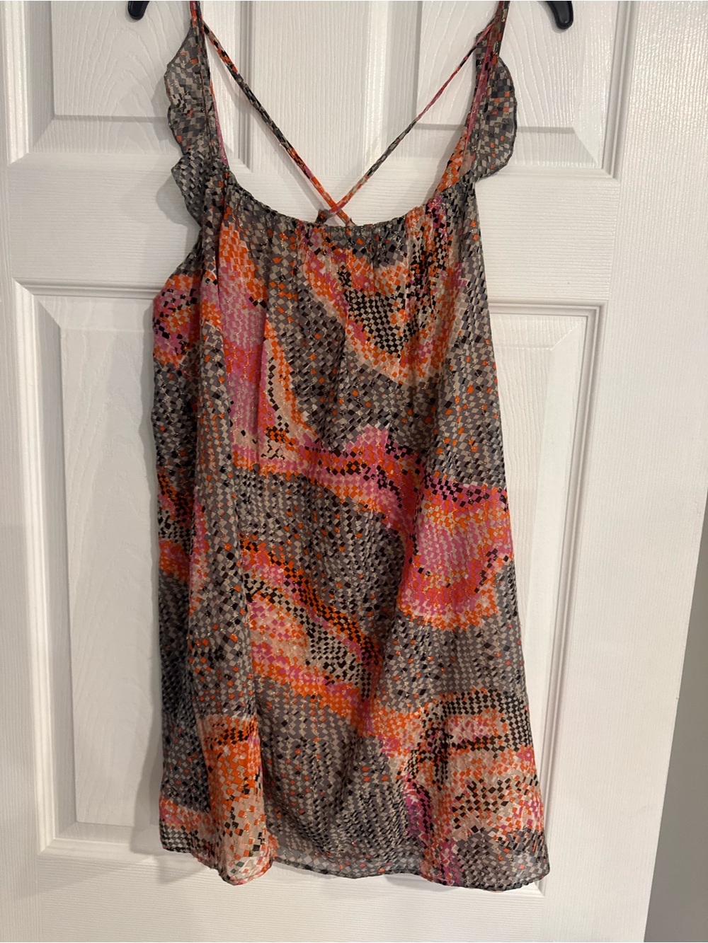 Parker Pink and Coral Abstract Mini Dress
